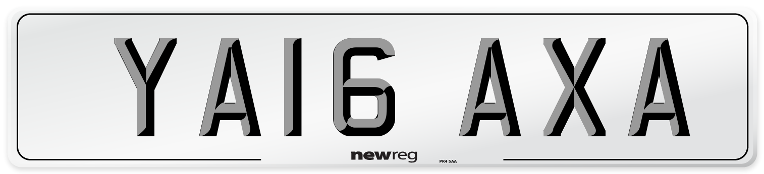 YA16 AXA Number Plate from New Reg